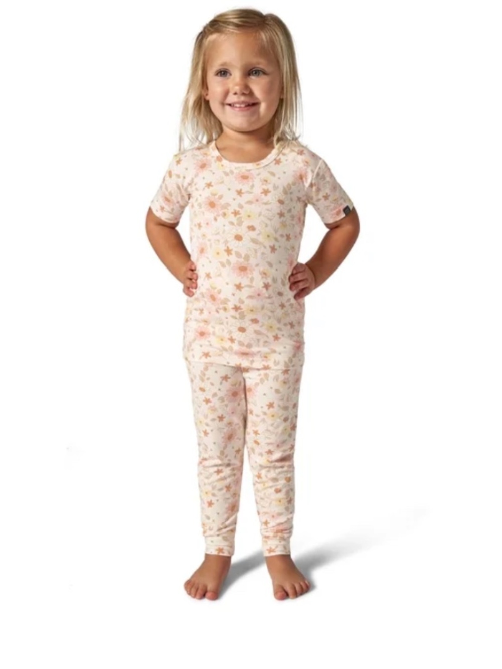 Modern Moments 5T Floral Pajama Set Pink Soft Viscose Bamboo Feel Kids